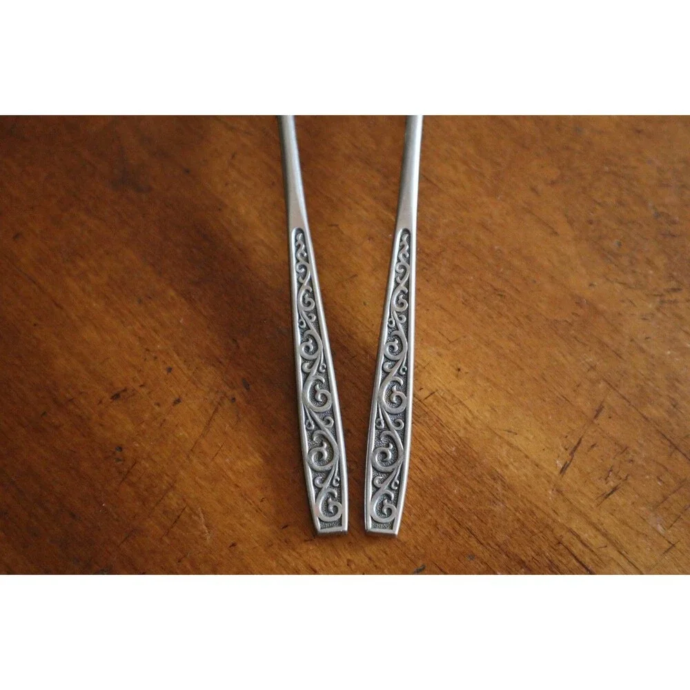 Lot 2x Imperial International IIC DAVOS Stainless Solid Serving Spoons 8.7